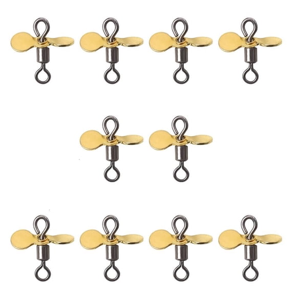 Necvior 10Pcs Stainless Spinnerbait Props Plug Casting Fly Propeller Spinnerbait DIY Fishing Lures Topwater Fishing Lures