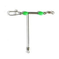 Necvior 10Pcs Stainless Steel Fishing Swivels With Luminous Beads 3 Way T Shape Snaps