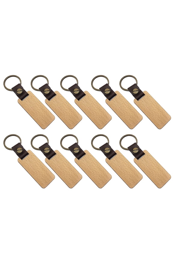 10Pcs Wood Keyring Personalized Engraving keychain Vintage Car Key Accessory