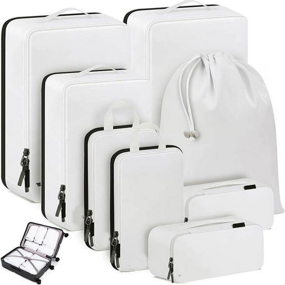 Necvior 10pcs Expandable Compression Cubes for Convenient Travel Packing Solution