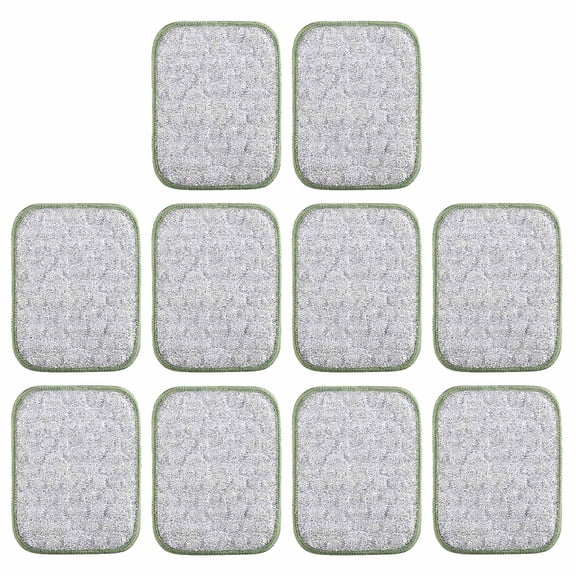 Necvior 10pcs Kitchen Scrubber Cloth Cotton Core Double Side Scouring Pad for Cookware