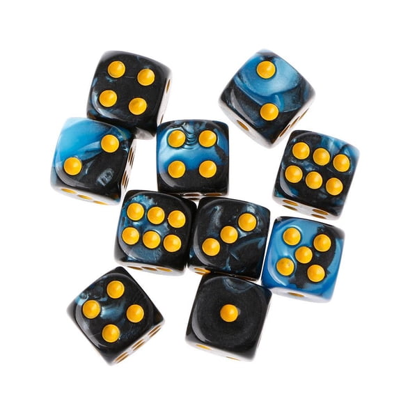 Necvior 10pcs Six Sided 12mm Transparent Cube Round Corner Portable Table Playing Games