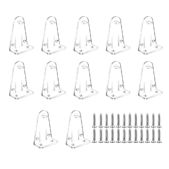 Necvior 12/36Pcs Clear Blind Brackets Plastic Hold Down Brackets Door Blinds Bottom Rails Holders Clips Replacement with Screws