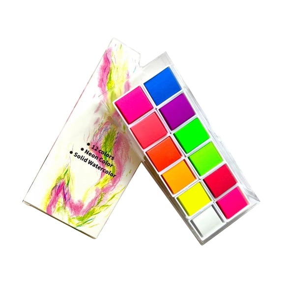 Necvior 12 Colors Watercolor Paints for Painting on Paper Wood Stone Rock Fabric
