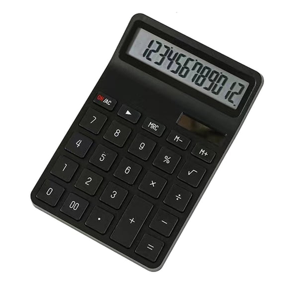 Necvior 12 Digit Desktop Calculator with Solar Power for Students and Professional