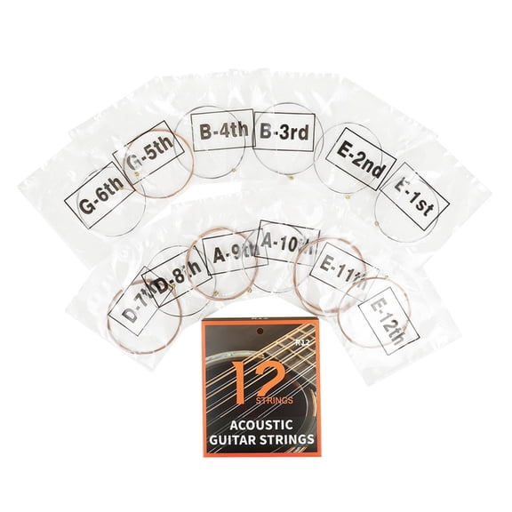 Necvior 12 Pcs Folk Guitar String Acoustic Guitar Strings Powerful and Durable