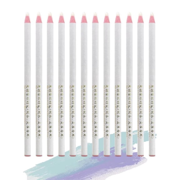 Necvior 12 Pieces Sewing Pencil Sharpening White Fabric Marking Pencils Tailor Pencils for Marking Tracing Tools