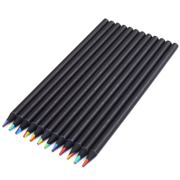 Necvior 12Pcs Rainbow Color Pencils, 7 Color in 1 Coloring Pencils Multicolored Pencils for Kids Adults Card Making, Drawing