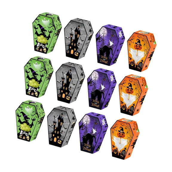 Necvior 12Pcs Tombstone Gift Box Cookie Candy Containers for Holiday Packaging