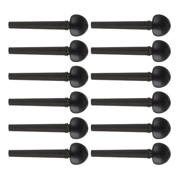 Necvior 12Pcs Wood Ebony Oud Violin Pegs Machine Heads Universal Oud Shaft Handle Oud Replacement Tuning Pegs Oud Accessories