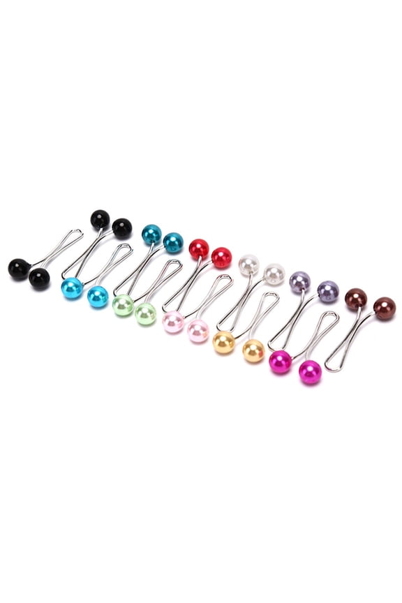 12pcs/ set Scarf Fixed Pins Scarf Hijab Clips Pearl Stylish Pin