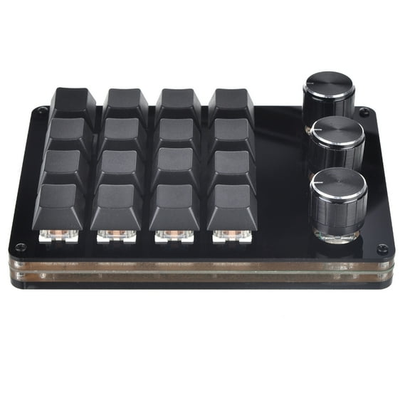 Necvior 16 Key Macro Programmable Keyboard Mini Mechanical Gaming Macro Keyboard 3 Knob
