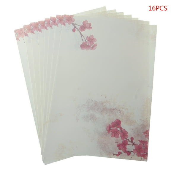 Necvior 16Pcs/pack Beautiful Chinese Style Letter Paper Ink Painting Writing Students St