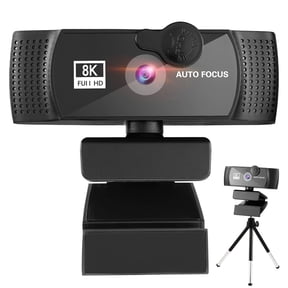 Necvior 1K/2K/4K/8K Webcam With Tripod Auto for Focus Free Drive Web Camera with Mic Privacy Cover for Computer Laptop Video Rec