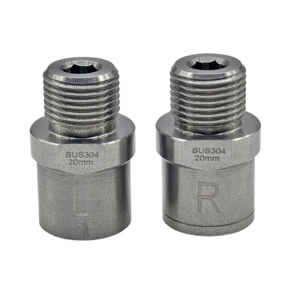 Necvior 1Pair Bike Pedals Extenders Bicycles Pedals Extension Bolts Spacers Extending Pedals Adapters Extended 20mm/ 0.79in