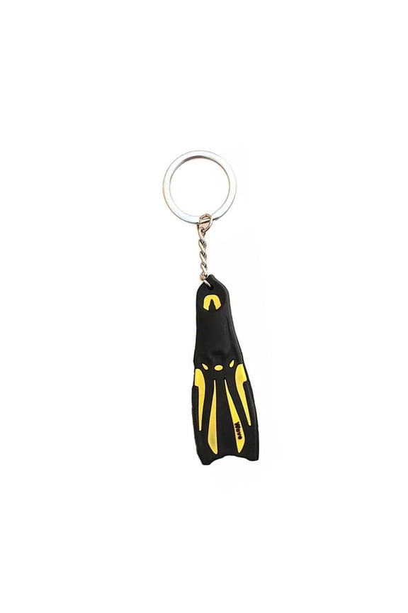 1Piece Sturdy Silicone Dive Fin Keychain Unique Key Rings Charm for Scuba Fan