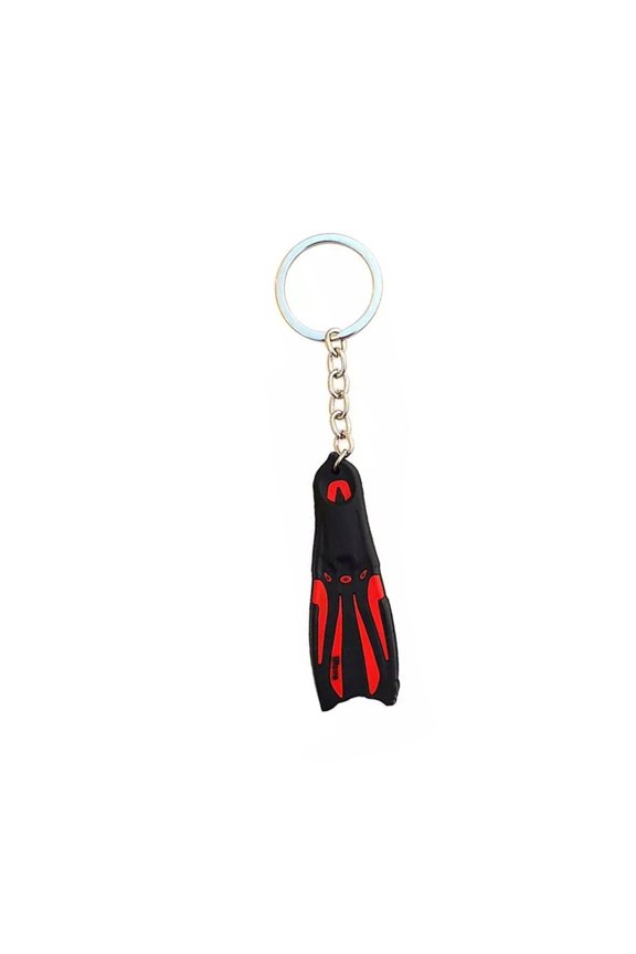 1Piece Sturdy Silicone Dive Fin Keychain Unique Key Rings Charm for Scuba Fan