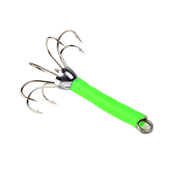 Necvior 2 Pcs Luminous Squid Octopus Fishing Hooks Stainless Steel Fishhook Freshwater Saltwater Fishing Lures Tackle