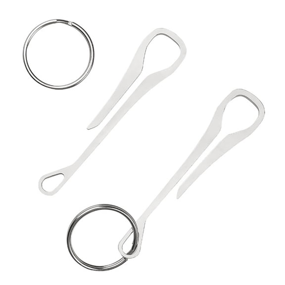 Necvior 2 Pcs Stainless Steel Pocket Clip Hanging Buckle Key Rings Holder Waist Clip