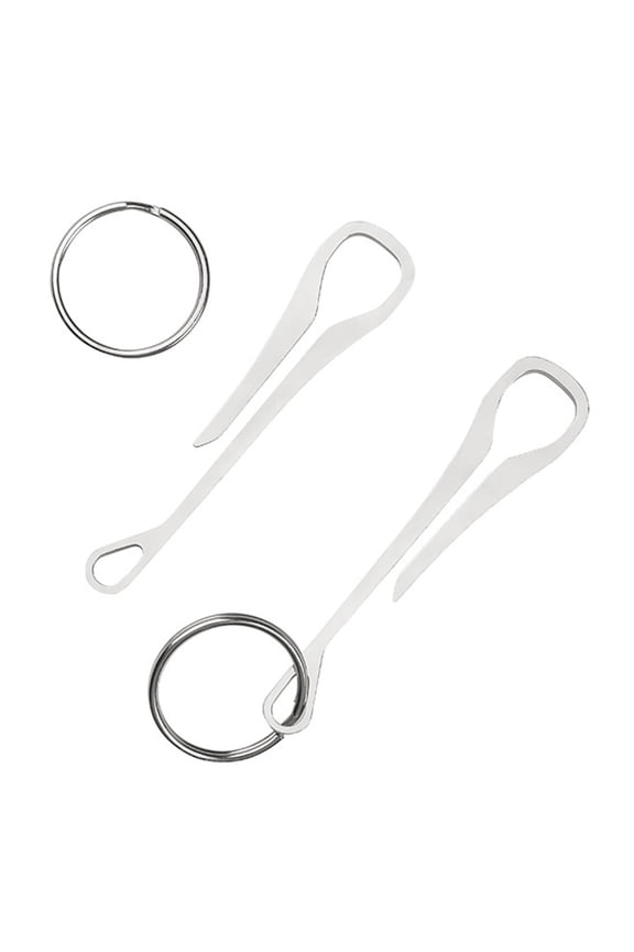 2 Pcs Stainless Steel Pocket Clip Hanging Buckle Key Rings Holder Waist Clip