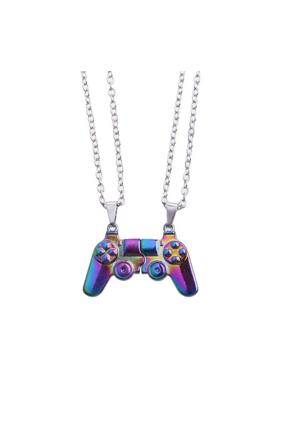 2 Pieces Personalized Pendant Necklace Jewelry Game Console Charm for Couples