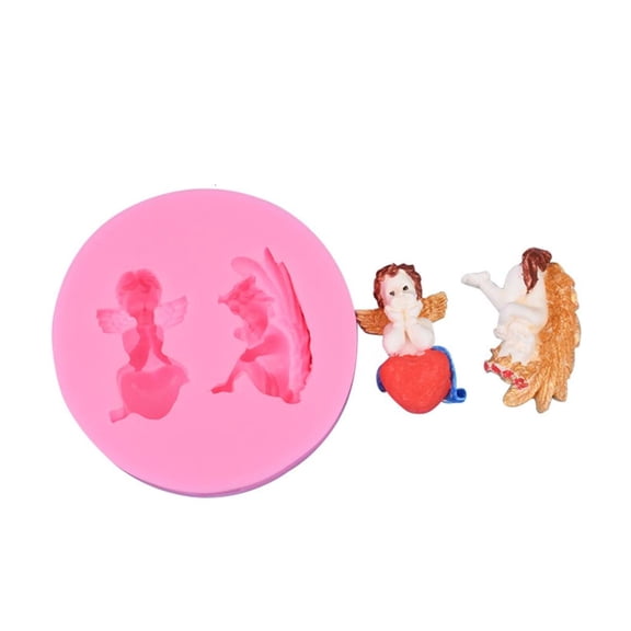 Necvior 2-Style Wing Angel Green Bean Cake Chocolate Fondant Mold Diy Baking Manual Mold