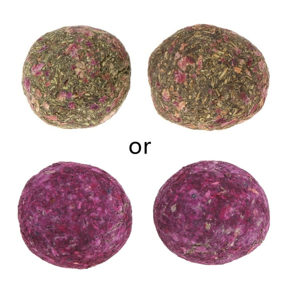 Necvior 2 pcs Rabbit Timothy Chew Grass Balls Chew Toys Pets Grinding Teeth Molar Natural High Fiber Food Treat Chewing Playing