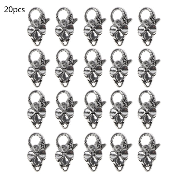 Necvior 20 Pcs Flower Shape Lobster Claw Clasp Keychain Anti Lost Carabiner Keychain