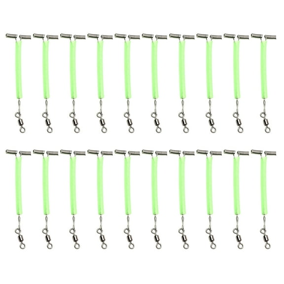 Necvior 20Pcs Fishing Line Wire Leader Traces with Swivels Luminous Tube Fishing Rigs