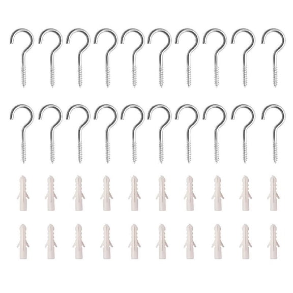 Necvior 20Pcs // Stainless Steel Eye Screws Hooks Self-Tapping Ceiling Hooks Metal Cup Hooks for Plant Bracket, Chimes