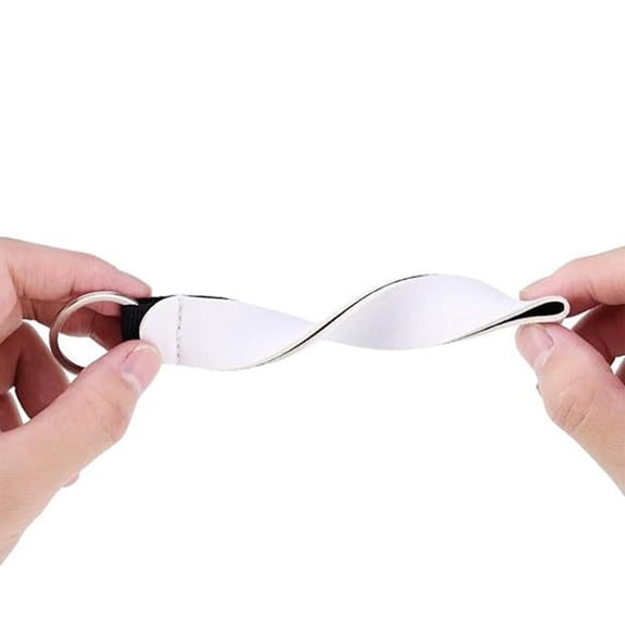 Necvior 20Pcs Sublimation Keychain Set White Wrist Key Blanks Wristlet Keyring for Keychain Holder