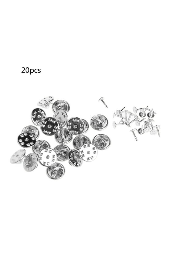 20Pcs/pack DIY Brooch Round Clasps Pin Tie Tacks Blank Pins with Clutch Back