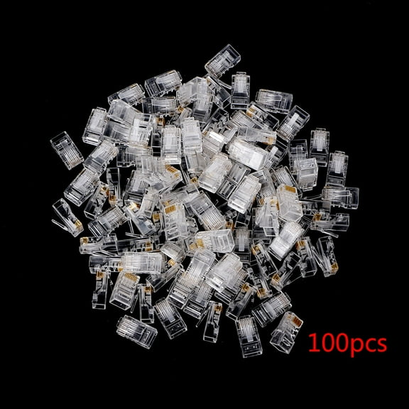 Necvior 25/100PCS RJ45 RJ-45 CAT5 Modular Plug Network Connector for Cat5 Cable