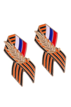 2PCS Zinc Alloy Retro Russian Brooch Secure Pin Design for Everyday Styling