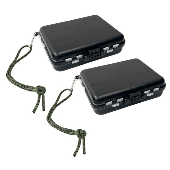 Necvior 2Pcs Fishing Lures Hooks Storage Container Double Side Fishing Accessory Case Fishing Tackle Storage Box with Divider