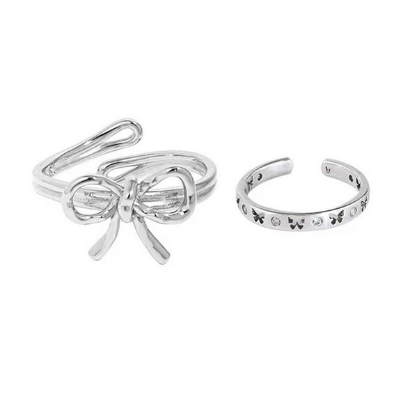 Necvior 2Pcs Stackable Joint Finger Rings Women Open Rings Set Stackable Finger Joint Rings Thumb Knuckle Rings