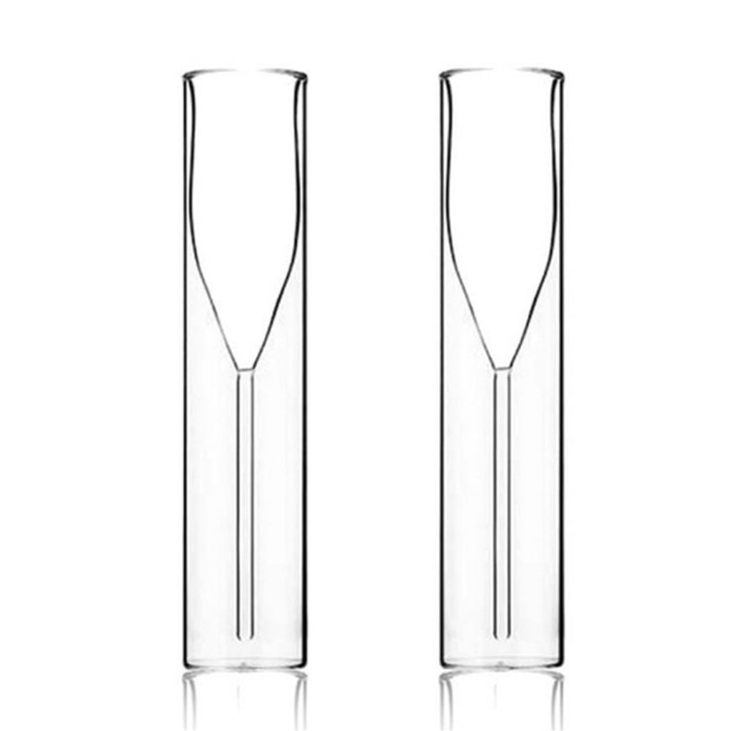 Necvior 2pcs Double Layer Glasses Champagne Flute Goblet Bubble ...