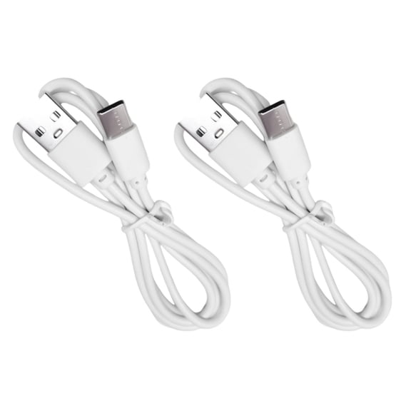 Necvior 2pcs/set 100cm Flat Tip USB to Type C Charging Wire Data Cable for Easy Storage and Travel Daily Home Office Use