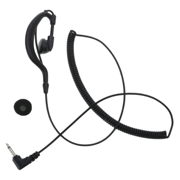 Necvior 3.5mm Listen Only Earpiece 1 Pin G-Shape Headset for Hand Held Mic 1.2M (47'') In Ear Stereo- Wired Earphone