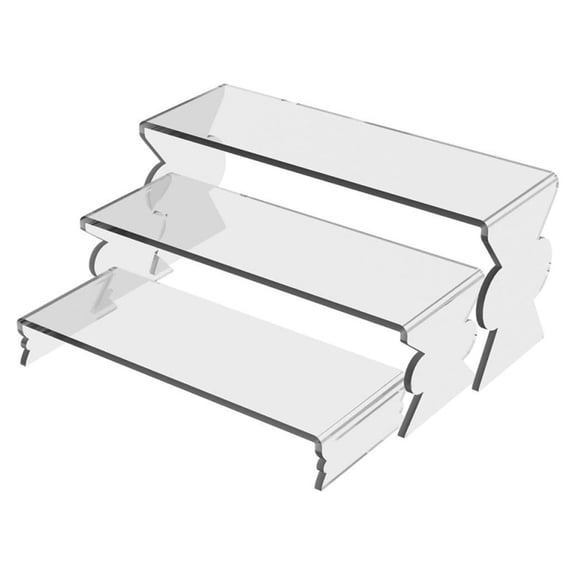 Necvior 3 Tiers Acrylic Display Stand Stable Cosmetics Shelf Easy to Assemble Figurine Rack for and Game Enthusiasts