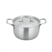 Necvior 304 Stainless Steel Stock Pod with Lid Cover 3-Ply Clad Base Soup Pot Cookware