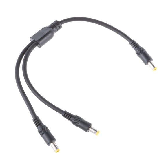 Necvior 30cm/40cm Length 5.5x2.1mm/5.5x2.5mm Power Splitter Cord 1 to 2 Male Cable for Surveillances Camera and LED Light