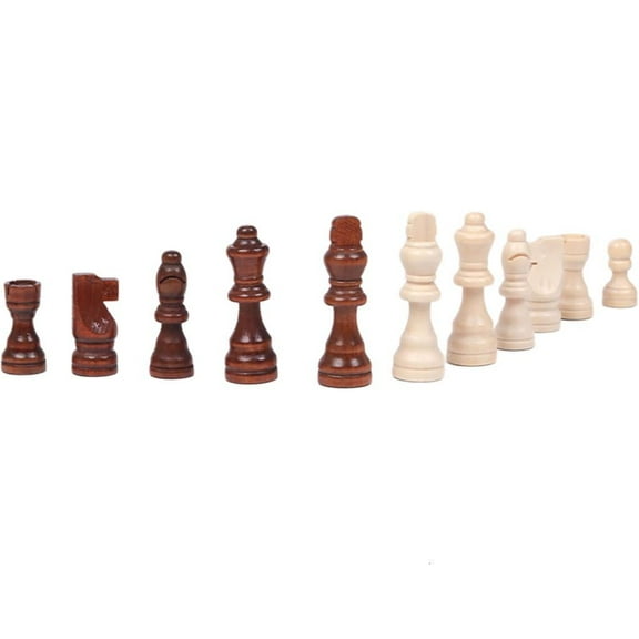 Necvior 32Pcs Wood International Chess Pieces Chess Board Accessories Enduring