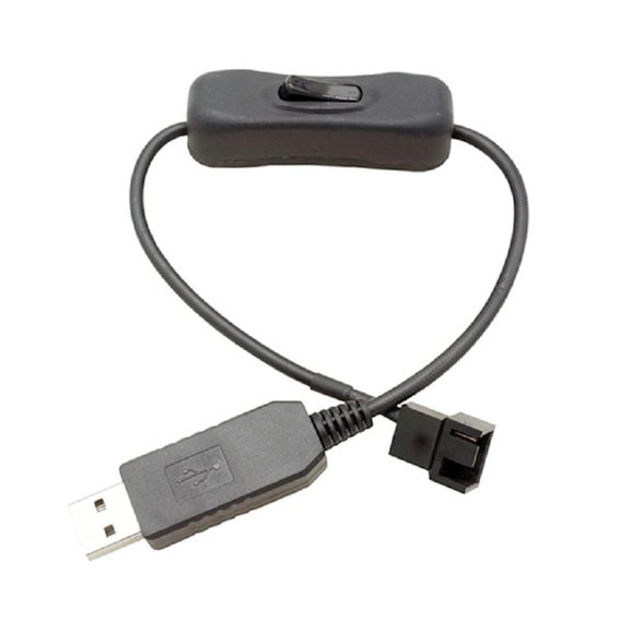 Necvior 34cm 4Pin USB Cable 5V To 12V Computer Case Fan Power Supply Fan Adapter Cable with ON Off Switch Converter Cable