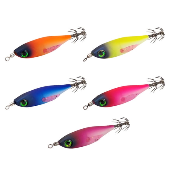 Necvior 3D Artificial Fishing Squid Jig Lures with Shrimp Designs for Effective Fishing