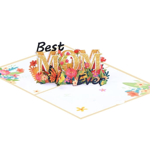 Necvior 3D Card Mothers Day Best Mom Greeting Card Blessing Wedding Invitation Card for Wife Festival Blessing