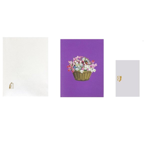 Necvior 3D Tulips Butterfly Basket Card Handmade Greeting Card for Mother Day Birthdays