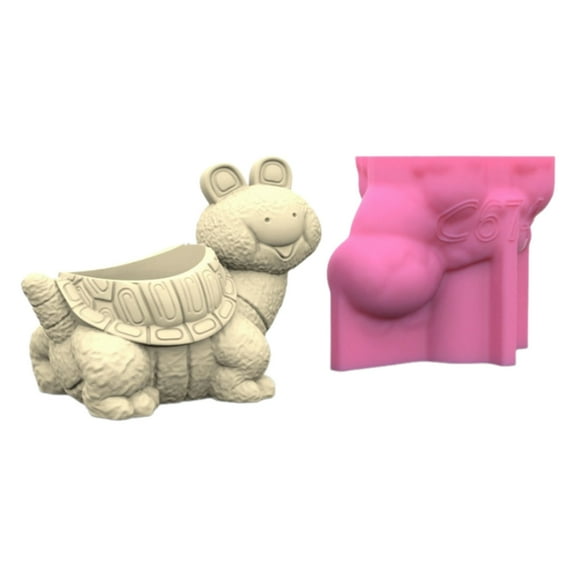 Necvior 3D Turtle Silicone Mould for Flower Pots Vase Mold Concrete Cement Epoxy Resin Mold Casting Tool DIY Craft Garden Decors