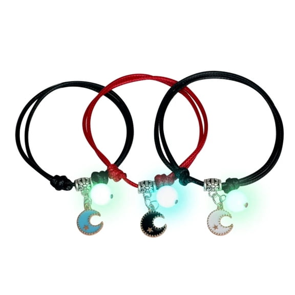 Necvior 3Pcs/set Promise Bracelets Friendship Couple Matching Bracelet Luminous Bangles