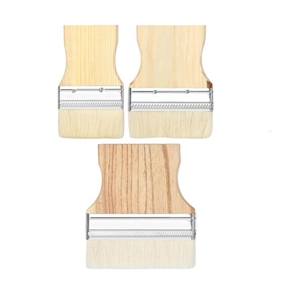 Necvior 3pcs Flat Paddle Paint Brush Set Wide Brushes with Comfortable Poplars Handle Large Area Paint Brushes for Oil & Acrylic